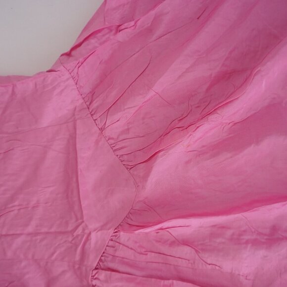 Vintage Bridal Originals Pink Bridesmaid 80's Prom Midi Short Sleeve Dress 10 - Picture 7 of 14